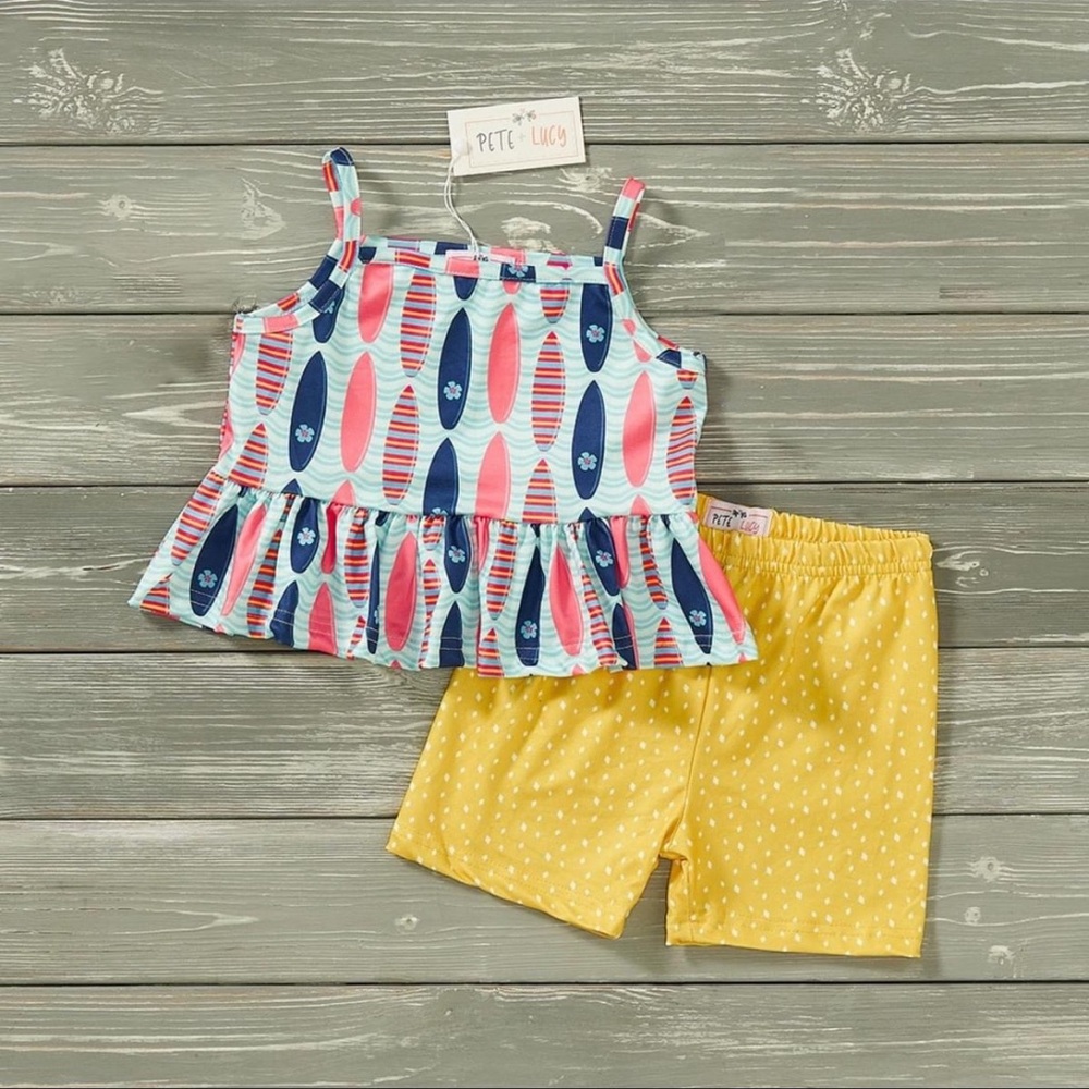 Kids Surfboard Print Matching Set